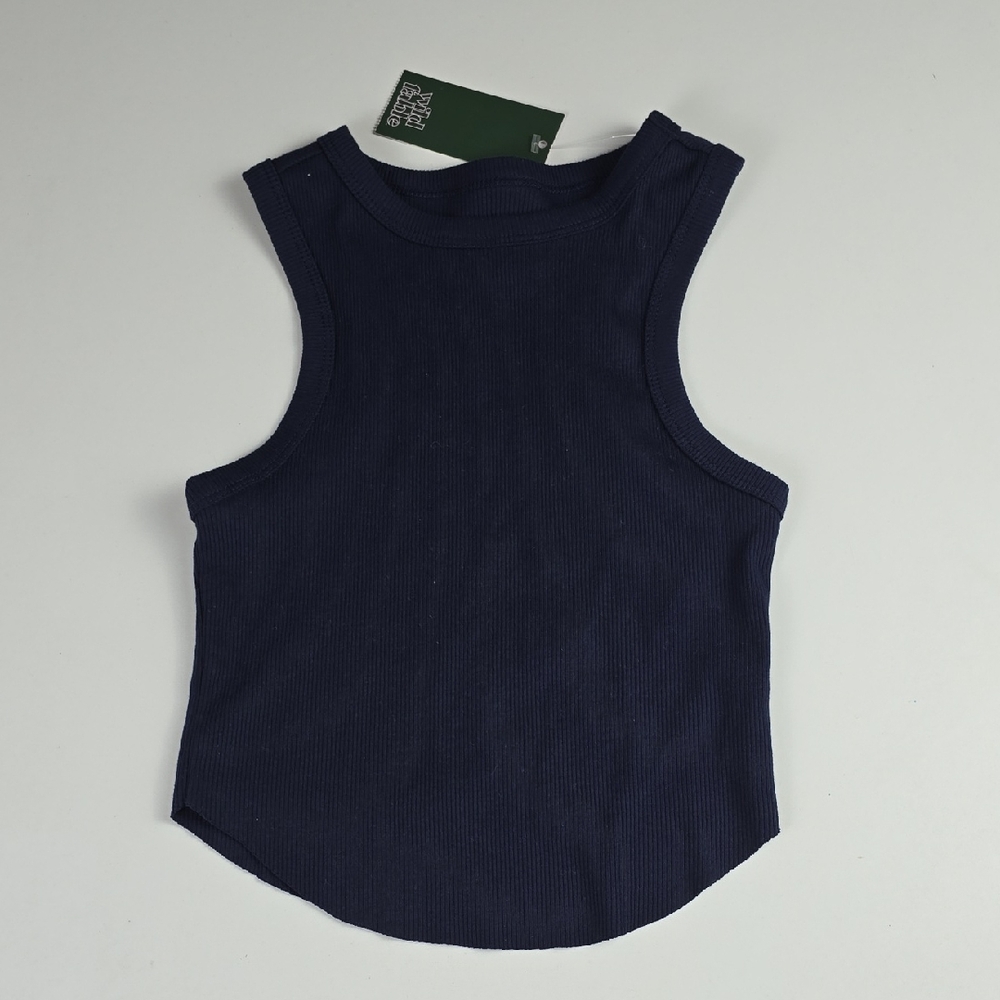 3/$15 Wild Fable - Junior's Biue Ribbed Crop Tank Top Size X-Small